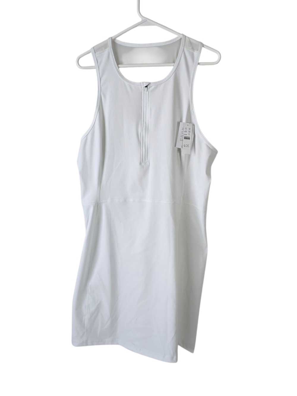 New J. Crew CloudStretch Half-zip Sports Dress White XL Mesh Racerback